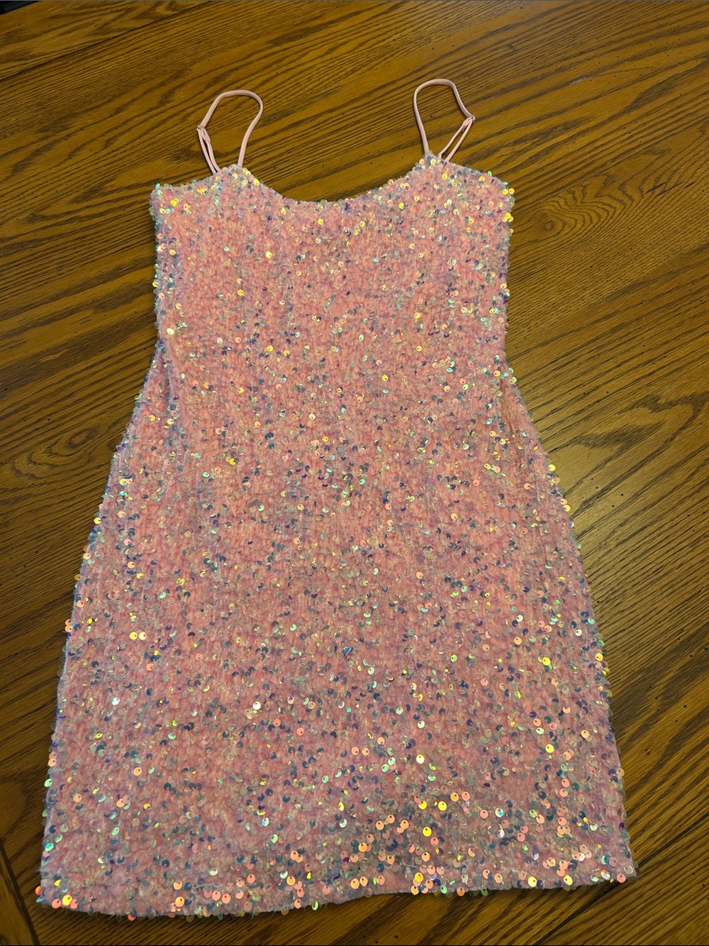 Source Unknown Pink Sequin Mini Dress